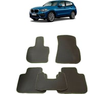 Ковры в салон автомобиля Eva Smart bmw х3 (g01) 2017 - эва сота коричневые c красной окантовкой 2798-A6A7-S