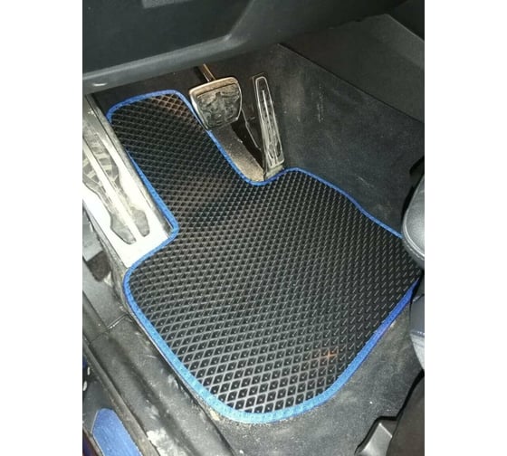 Ковры в салон автомобиля Eva Smart bmw х3 (g01) 2017 - эва сота коричневые c синей окантовкой 2798-A6B2-S