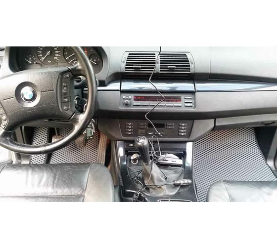 Ковры в салон автомобиля Eva Smart bmw х5 (e53) 2000 - 2007 эва сота серые c коричневой окантовкой 1079-B1A6-S