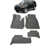 Ковры в салон автомобиля Eva Smart bmw х5 (e53) вариант макси 3d 2000 - 2007 эва сота коричневые c красной окантовкой 2770-A6A7-S