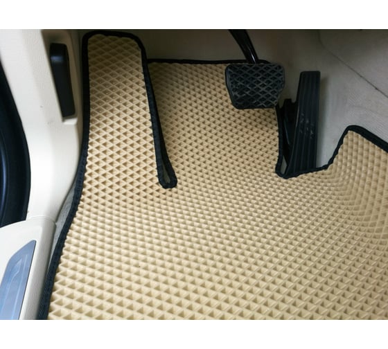 Ковры в салон автомобиля Eva Smart bmw х5 (f15) вариант макси 3d 2013 - 2018 эва сота серые c коричневой окантовкой 2440-B1A6-S