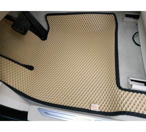 Ковры в салон автомобиля Eva Smart bmw х5 (f15) вариант макси 3d 2013 - 2018 эва сота серые c коричневой окантовкой 2440-B1A6-S
