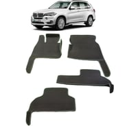 Ковры в салон автомобиля Eva Smart bmw х5 (f15) вариант макси 3d 2013 - 2018 эва сота серые c синей окантовкой 2440-B1B2-S