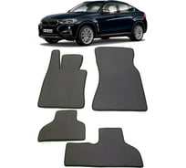 Ковры в салон автомобиля Eva Smart bmw х6 (f16) 2014 - 2020 эва сота чёрные c синей окантовкой 2173-B5B2-S