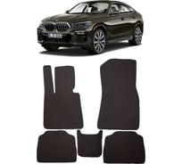 Ковры в салон автомобиля Eva Smart bmw x6 (g06) 2019 - эва сота серые c бежевой окантовкой 3263-B1A1-S