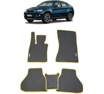 Ковры в салон автомобиля Eva Smart bmw x6 (e71) 2007 - 2014 эва сота чёрные c бежевой окантовкой 1082-B5A1-S