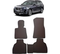 Ковры в салон автомобиля Eva Smart bmw x7 (g07) 5мест 2018 - эва сота серые c красной окантовкой 3238-B1A7-S