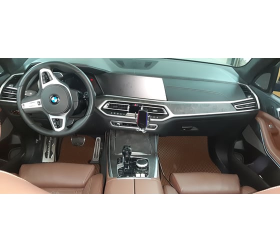 Ковры в салон автомобиля Eva Smart bmw x7 (g07) 5мест 2018 - эва сота бежевые c красной окантовкой 3238-A1A7-S