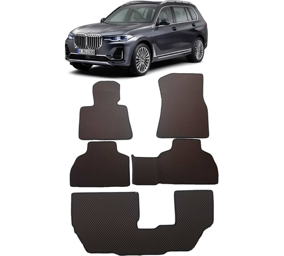 Ковры в салон автомобиля Eva Smart bmw x7 (g07) 7мест 2018 - эва сота бежевые c бежевой окантовкой 3239-A1A1-S 1