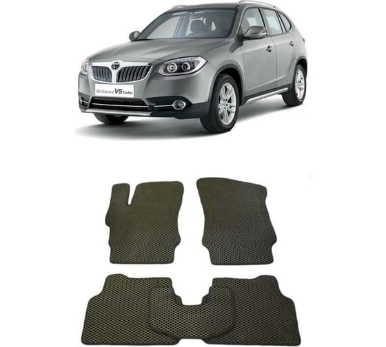 Ковры в салон автомобиля Eva Smart brilliance v5 2014 - эва сота чёрные c красной окантовкой 2015-B5A7-S 1