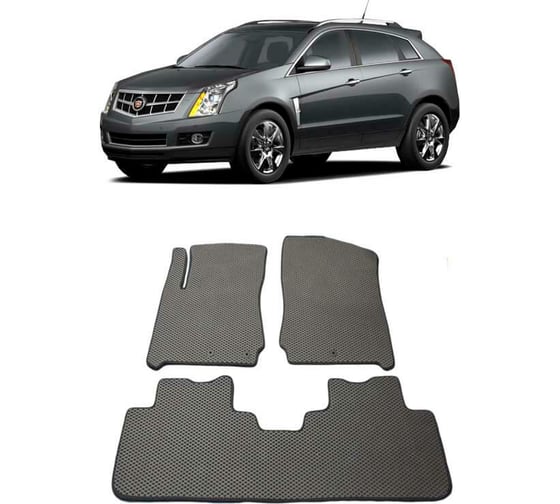 Ковры в салон автомобиля Eva Smart cadillac srx ll 2010 - 2016 эва сота бежевые c красной окантовкой 1093-A1A7-S 1