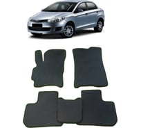 Ковры в салон автомобиля Eva Smart chery bonus (a13) 2011 - 2014 эва сота коричневые c красной окантовкой 1098-A6A7-S