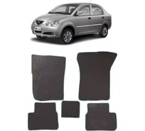 Ковры в салон автомобиля Eva Smart chery sweet qq (s11) 2003 – 2015 эва сота чёрные c коричневой окантовкой 3868-B5A6-S