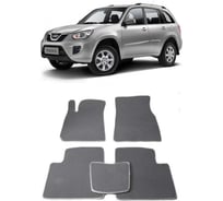 Ковры в салон автомобиля Eva Smart chery tiggo (t11) fl рестайлинг 2011 - 2015 эва сота серые c красной окантовкой 2179-B1A7-S