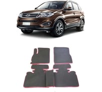 Ковры в салон автомобиля Eva Smart chery tiggo 5 2014 - 2020 эва сота коричневые c красной окантовкой 1105-A6A7-S