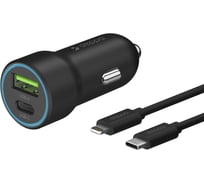 АЗУ Deppa USB-C + USB A, PD 3.0, QC 3.0, 20W, дата-кабель USB-C - Lightning ( MFI), 1.2 м 11297