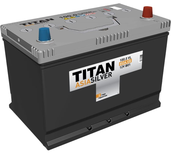 Аккумулятор Titan (9691) ASIASILVER 100.0 VL, обратная полярность, 850А, 304x175x221 4607008887365