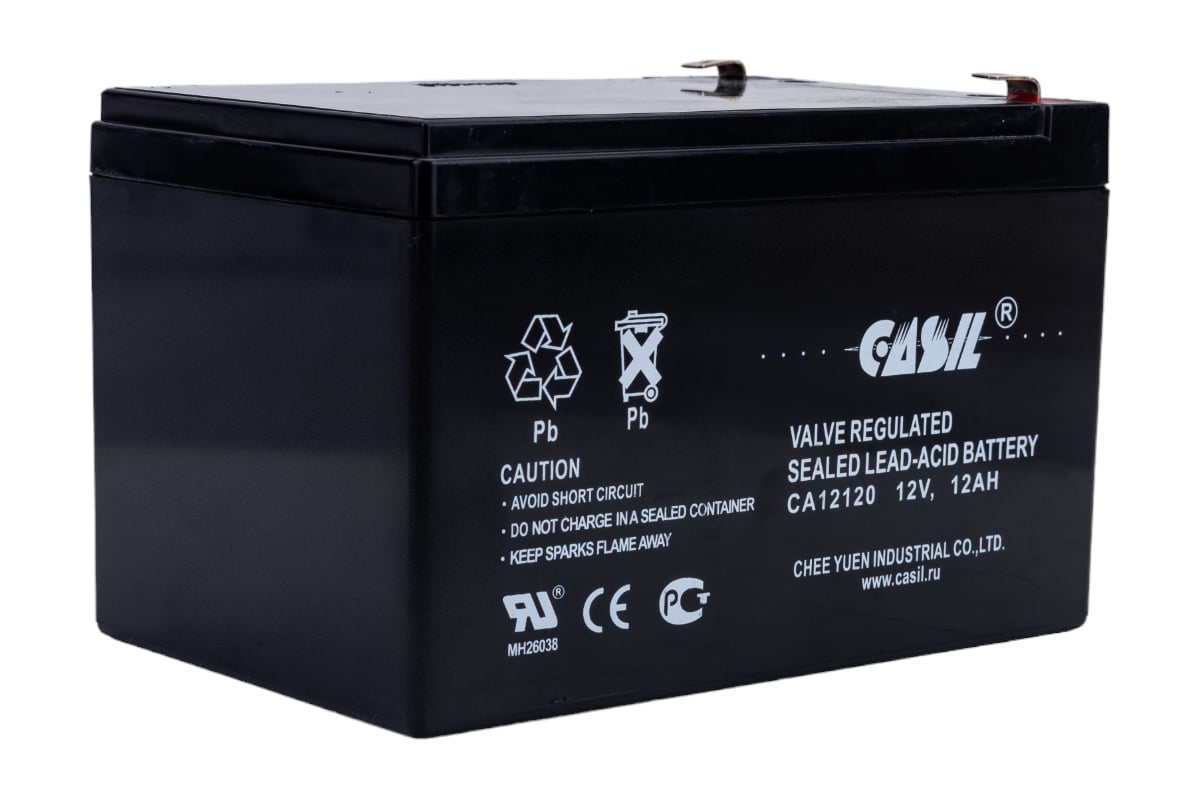 Аккумуляторная батарея CASIL CA12120 2 12 В / 12 Ач, F2 10601042 - выгодная  цена, отзывы, характеристики, фото - купить в Москве и РФ
