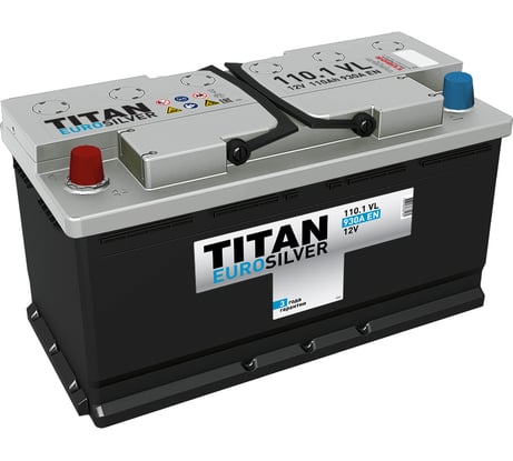 Аккумулятор TITAN EUROSILVER 110.1 VL прямая полярность, 930 А, 352x175x190 мм 4607008881462