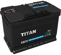 Аккумулятор TITAN CLASSIC 75.1 VL прямая полярность, 620 А, 278x175x190 мм 4607008889901