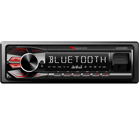 Медиа-ресивер NAKAMICHI 1 din, USB, AUX, ВТ, ПДУ, 4х50 Вт, красн. NQ512BR NAK-NQ512BR