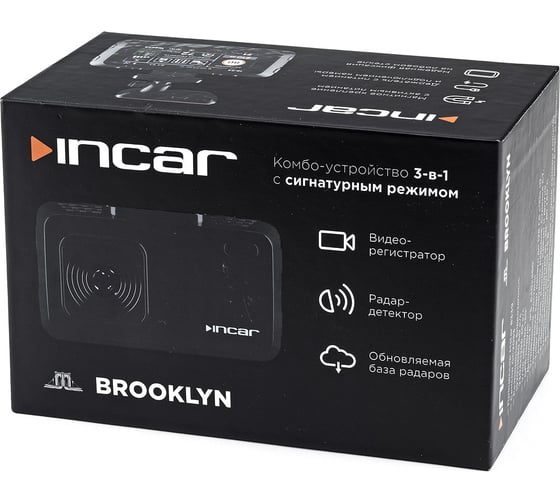 Комбо-устройство INCAR Brooklyn/GPS сигнатурный радар-детектор, видеорегистратор, доп. камера SDR-170 Incar SDR-170