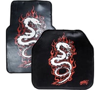 2х-сторонние коврики салона Nova Bright ворс/резина, с рисунком "огненный дракон", 4 шт. 12344
