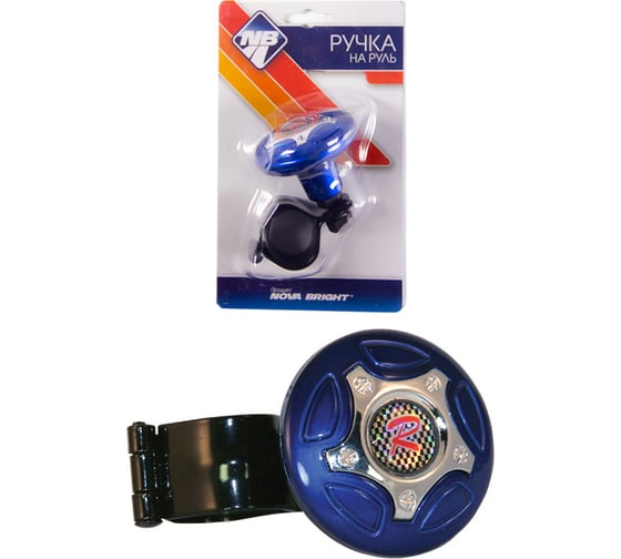 Ручка на руль Nova Bright "r" синяя+хром 08960 1