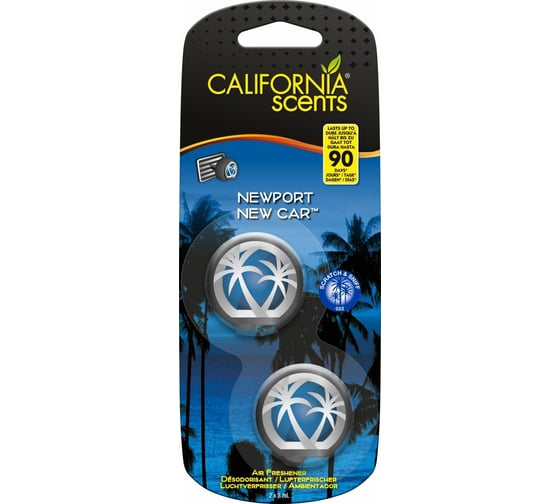 Ароматизатор мини-диффузор California Scents CS NewportNewCar D1 MDiff / CS Нов. Маш., 2 шт., блистер E303201200 1
