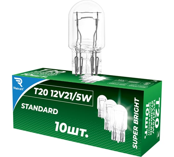Лампа накаливания Rekzit Standart T20, 21/5W, 12 В, 1 упак. 90321
