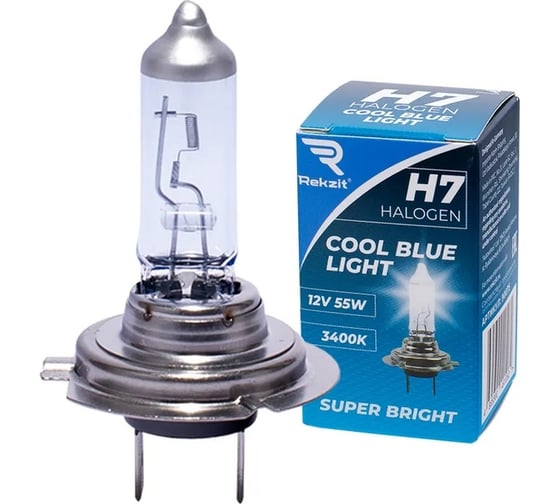 Галогенная лампа Rekzit H7, 12 В, 55 Вт, Cool Blue Light, 1 шт. 90075 1