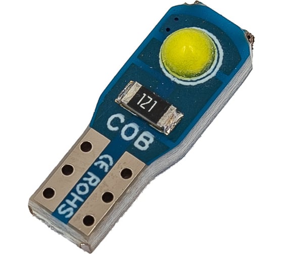 Автолампа SKYWAY диод., T5 (W1.2W), 12 В, 2 COB диода, 1-конт., белая панель S08201543