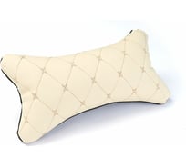 Автомобильная подушка на подголовник Dreamcar бежевый, бабочка, экокожа DC-000-0938959