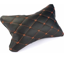 Комплект автоподушек на подголовник Dreamcar черный/оранжевый, бабочка, экокожа, 2 шт. DC-000-0939070P1580