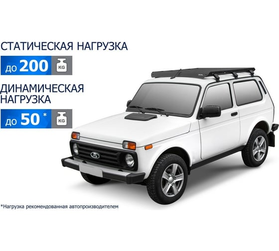 Багажник на крышу авто Rival для Lada Niva 2121/2131 1997-2021/Legend 2121/2131 2021-н.в. T.6001.1