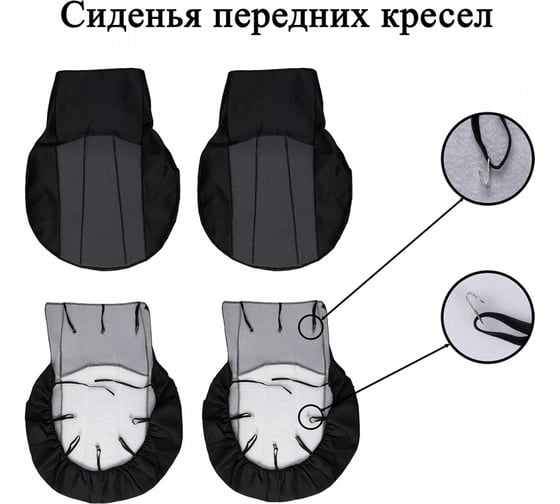 Чехлы сиденья SKYWAY FORD FOCUS 2 рест. 2004-2011 хэтчбек Жаккард 12 предметов, левый руль S01306041