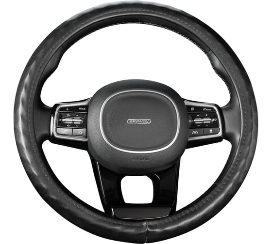 Оплетка SKYWAY Top-10 M черная, экокожа S01102494 1