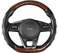 Оплетка SKYWAY Drift-1 M черно/коричневая, экокожа/ПВХ S01102504