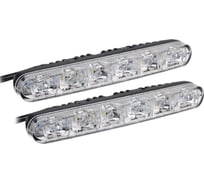 Дневные ходовые огни NEW GALAXY LED 6 шт, линзы, алюм. корп., 130мм, 12V, 2шт. 702-108