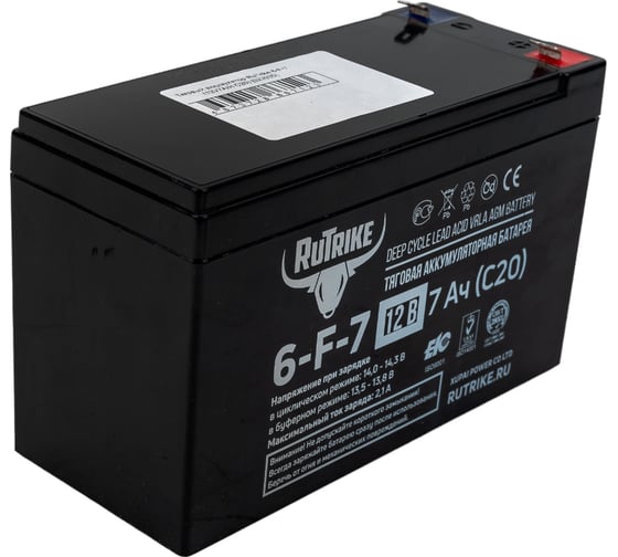 Тяговый аккумулятор Rutrike 6-F-7 (12V7A/H C20) 023935