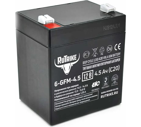 Аккумуляторная батарея Rutrike 6-GFM-4,5 (12V4,5A/H C20) 023936