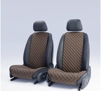 Автомобильные накидки из алькантары для передних сидений DuffCar бежевый комплект 22-2471-38