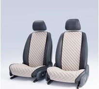 Автомобильные накидки из алькантары для передних сидений DuffCar молочный комплект 22-2471-52