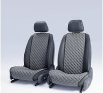 Автомобильные накидки из алькантары для передних сидений DuffCar серый комплект 22-2471-39