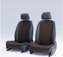 Автомобильные накидки из алькантары для передних сидений DuffCar темно-коричневый комплект 22-2471-55