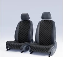 Автомобильные накидки из алькантары для передних сидений DuffCar черно-белый комплект 22-2471-37Б