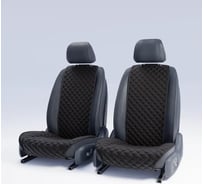 Автомобильные накидки из алькантары для передних сидений DuffCar черно-красный комплект 22-2471-37К