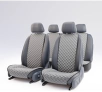 Автомобильные накидки из алькантары DuffCar полный комплект серый 24-2471-39