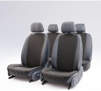 Автомобильные накидки из алькантары DuffCar, полный комплект черный 24-2471-37