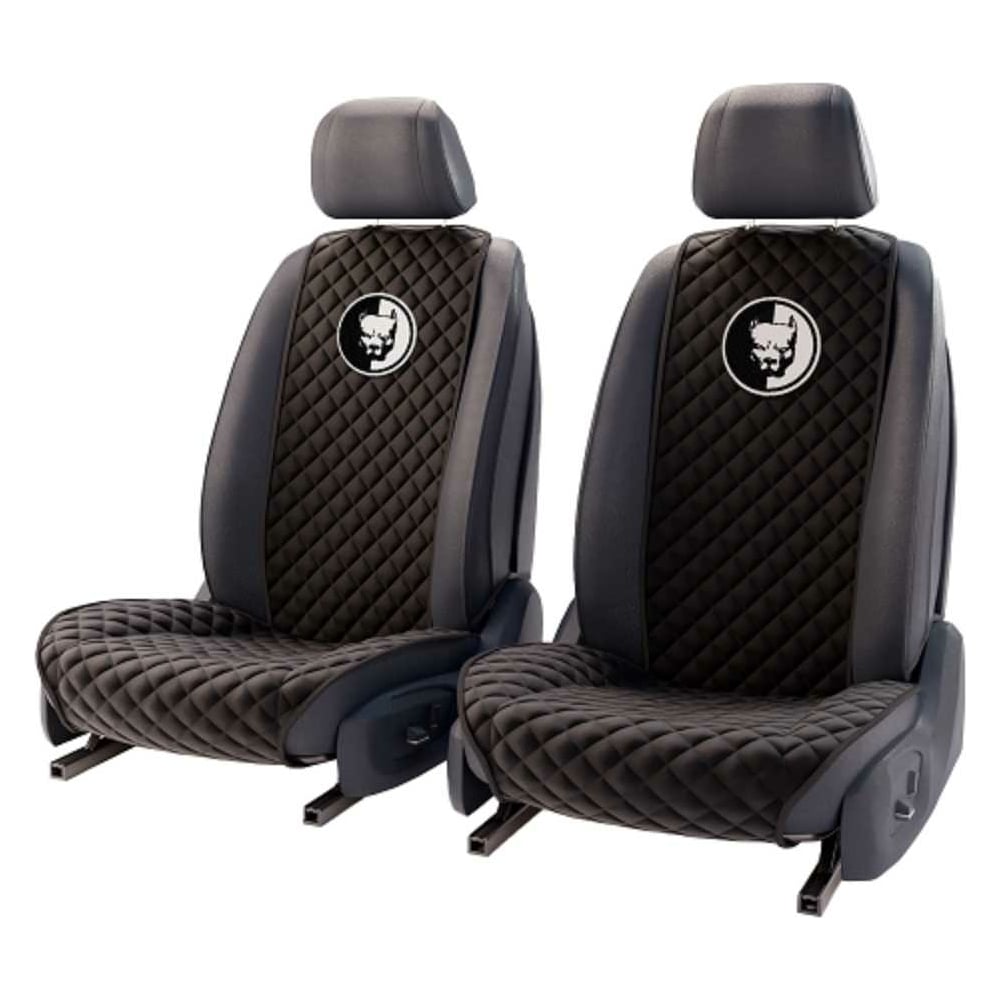 Автомобильные накидки DuffCar из алькантары, комплект на перед, черный ...